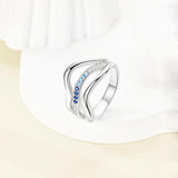 925 Silver Clover Moon Heart Rings Zircon Wedding Jewelry