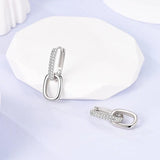 925 Sterling Silver Double Ring Closet Pav Women's Jewelry