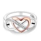 925 Silver Double Pattern Ring For Women's Jewelry