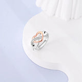 925 Silver Double Pattern Ring For Women's Jewelry