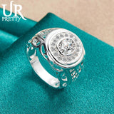 925 Silver Zircon Ring for Women Men Wedding
