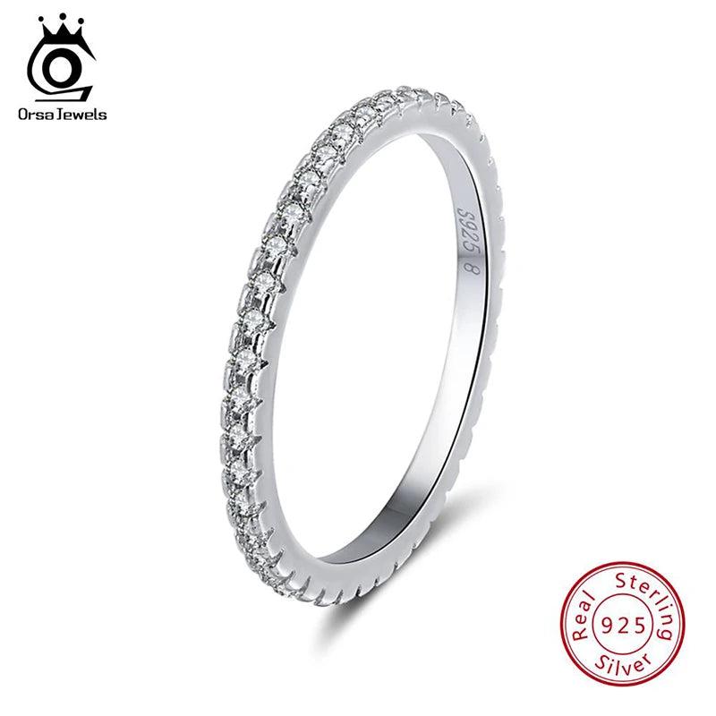 925 Silver Finger Rings for Women Wedding Band Statement Sterling Silver Jewelry