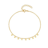 925 Sterling Silver Sequins Bracelet Minimalist Style Adjustable Chain
