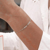925 Sterling Silver Sequins Bracelet Minimalist Style Adjustable Chain