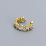925 Silver Horse Eye Zircon Clip Earrings Ear Cuff