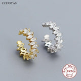 925 Silver Horse Eye Zircon Clip Earrings Ear Cuff