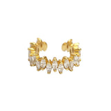 925 Silver Horse Eye Zircon Clip Earrings Ear Cuff