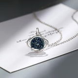 925 Silver Planet Crystal Necklace Pendant Jewelry