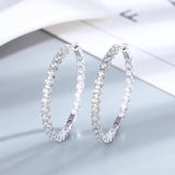 S925 Sterling Silver 39mm Big Circle Hoop Earrings For Women Wedding