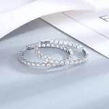 S925 Sterling Silver 39mm Big Circle Hoop Earrings For Women Wedding