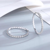 S925 Sterling Silver 39mm Big Circle Hoop Earrings For Women Wedding