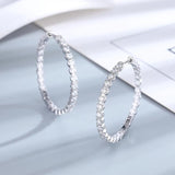 S925 Sterling Silver 39mm Big Circle Hoop Earrings For Women Wedding