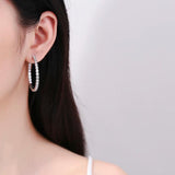S925 Sterling Silver 39mm Big Circle Hoop Earrings For Women Wedding
