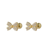 925 Silver Sparkling Zircon Stud Earrings Small Style Women Jewelry