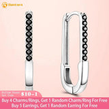 925 Silver Curved Pin Hoop Earrings Women Female Earrings