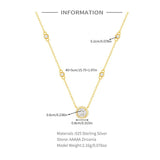 Zircon Pendant Necklace S925 Sterling Silver Clavicle Chain Women Jewelry