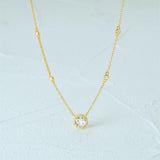 Zircon Pendant Necklace S925 Sterling Silver Clavicle Chain Women Jewelry