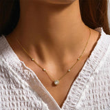 Zircon Pendant Necklace S925 Sterling Silver Clavicle Chain Women Jewelry