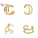24k & Silver Plated Cross Bilayer Ear Cuff Non Pierced Earrings