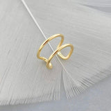 24k & Silver Plated Cross Bilayer Ear Cuff Non Pierced Earrings