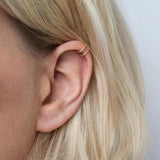 24k & Silver Plated Cross Bilayer Ear Cuff Non Pierced Earrings