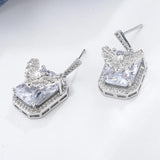 Crystal Butterfly Stud Earrings AAAAA Zircon Wedding Bridal Earrings