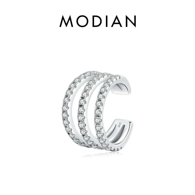 Zirconia Ear Cuff 925 Silver Clip Earrings Women Girls Fine Jewelry