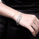 925 Silver Bracelet Necklace Set Tassel Heart Wedding