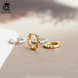 925 Silver Rainbow CZ Hoop Earrings for Women EQE35
