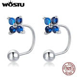 925 Silver Zircon Flower Earrings Girl Party Jewelry