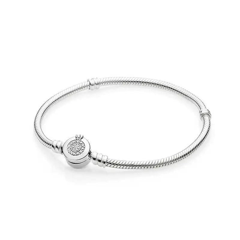 925 Sterling Silver Crown Clasp Bracelet for Women