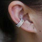 Delicate Micro Pave CZ Circle Cuff 925 Silver Ear Cuff