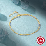 925 Silver Double Layer Snake Chain Bracelet Sparkling Women Jewelry