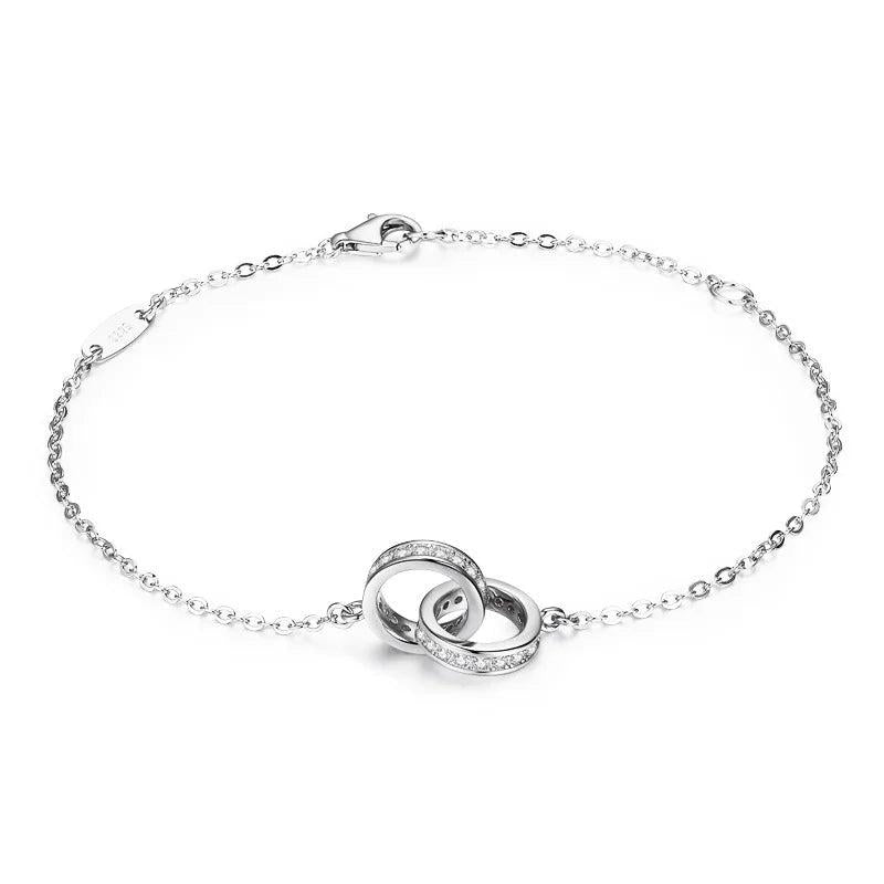 925 Silver Bracelet Cubic Zirconia Rose Women's Hand Accessories