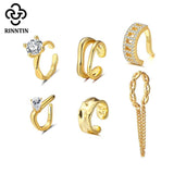 925 Sterling Silver Ear Cuffs Non-Piercing Circle Earrings with Zircon