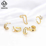 925 Sterling Silver Ear Cuffs Non-Piercing Circle Earrings with Zircon