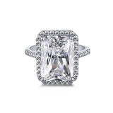 925 Silver Square Moissanite Ring for Women's Engagement