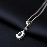 Potiy Pear Natural Sky Topaz 925 Sterling Silver Pendant Necklace