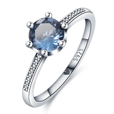 925 Silver Crown Heart Ring for Women Zircon Banquet Ring