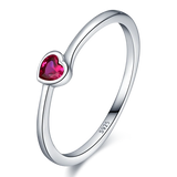 925 Silver Crown Heart Ring for Women Zircon Banquet Ring