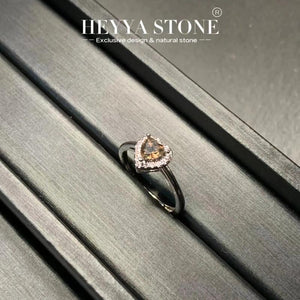 Natural Smoky Quartz Rings For Women 925 Silver Plated Fine Jewelry
