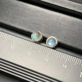 HEYYA STONE Natural Moonstone Stud Earrings For Women 925 Silver Earrings