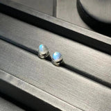 HEYYA STONE Natural Moonstone Stud Earrings For Women 925 Silver Earrings