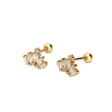 925 Silver Zircon Spiral Bead Earrings Party Jewelry