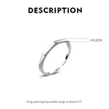 925 Silver Irregular Cut Open Resizable Finger Ring