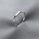 925 Silver Irregular Cut Open Resizable Finger Ring