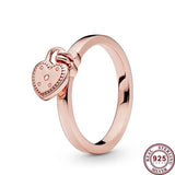 925 Silver Round Padlock Heart Sign Ring Wedding Gift
