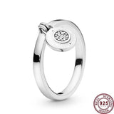 925 Silver Round Padlock Heart Sign Ring Wedding Gift