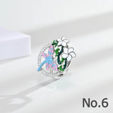 Silver 925 Flower Zircon Ring Women Wedding Gift