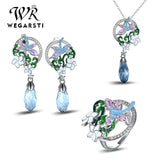 Silver 925 Flower Zircon Ring Women Wedding Gift